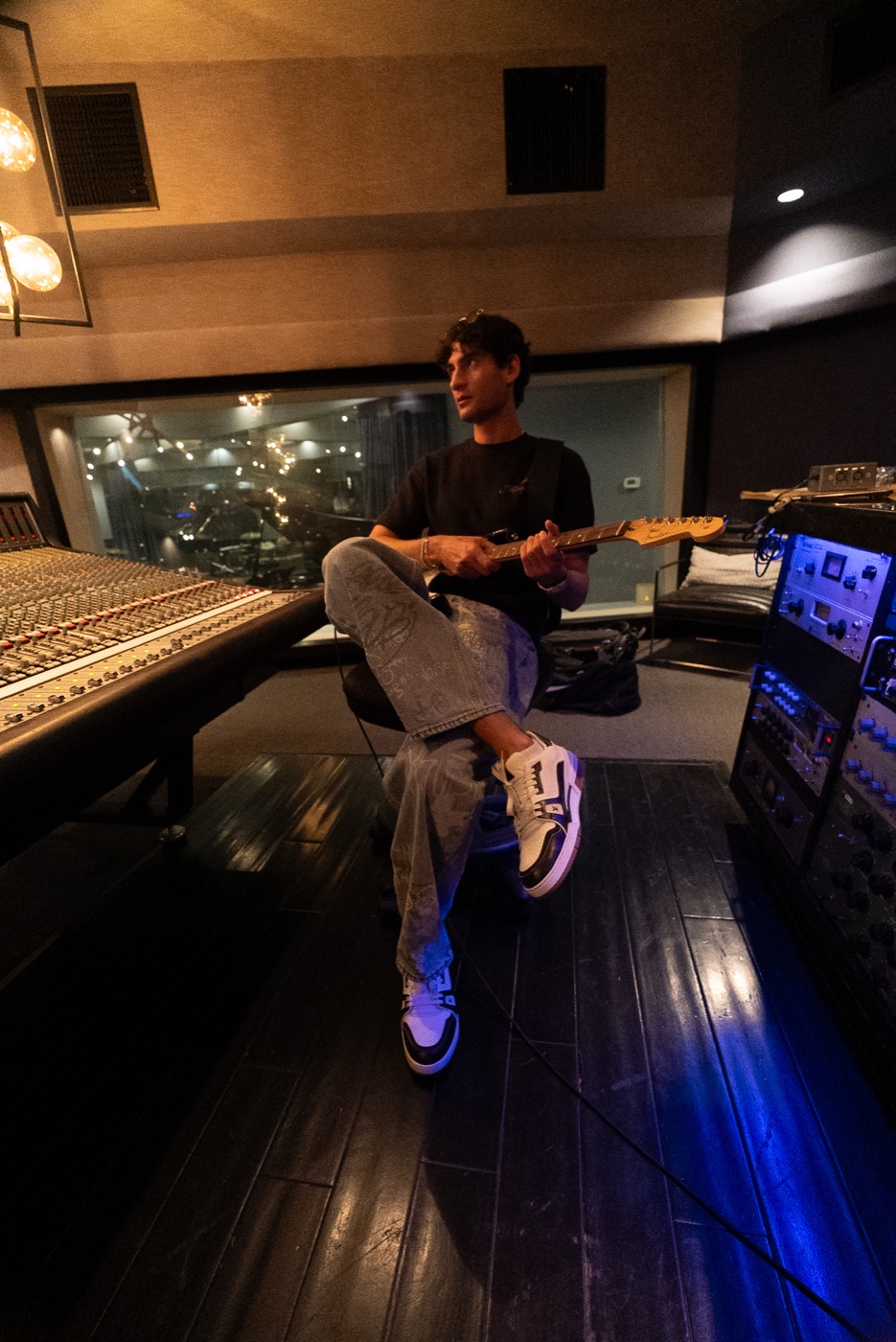 Alan Hamak Recording Guitar in the Studio