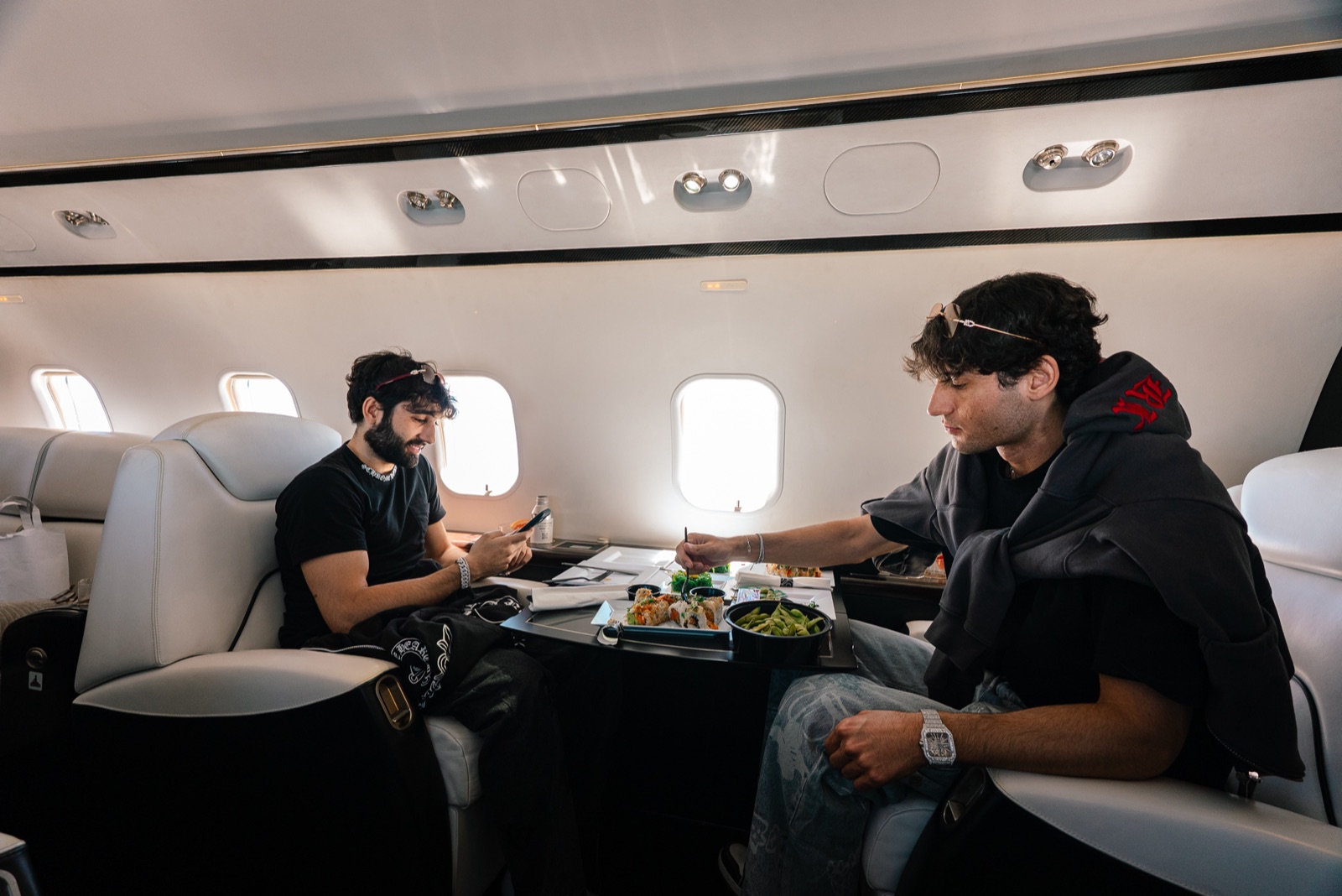 Alan Hamak and His Brother on a Private Jet